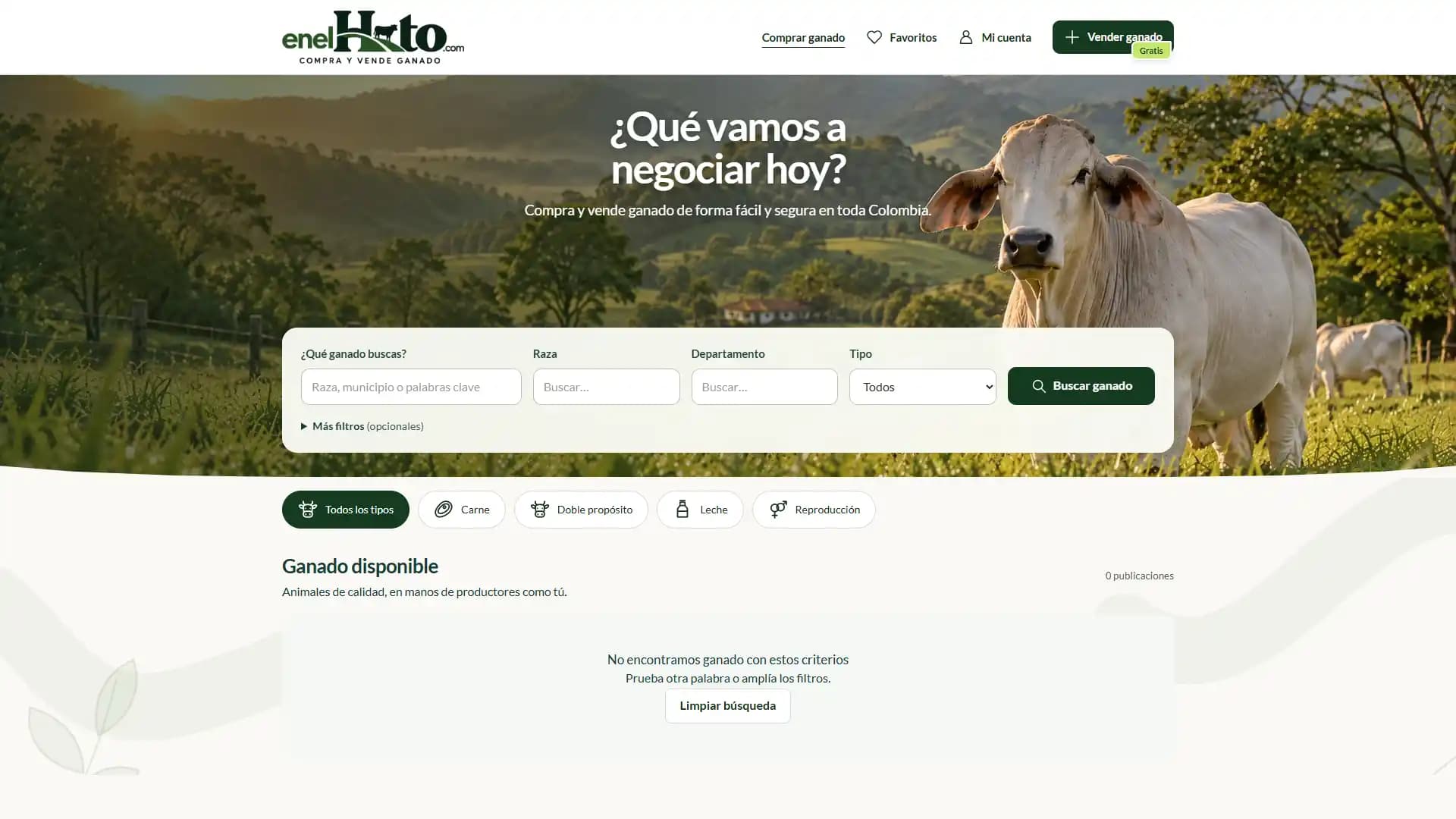Portada del sitio de En el Hato