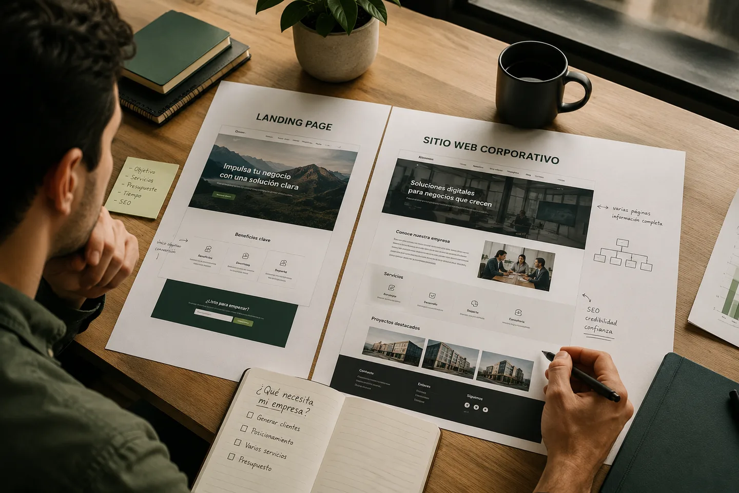 Landing page vs. sitio web corporativo: ¿cuál necesita tu empresa?